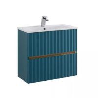 ELEGANT База под раковину подвесная с двумя выкатными ящиками, с LED подсветкой ручек. Аквамарин AM-ELEGANT-600-2C-SO-AQ-P