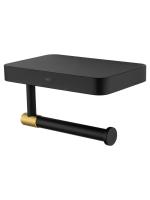 Держатель для туалетной бумаги с полкой WONZON & WOGHAND MAJESTIC, Черный/Золото (WW-9226)