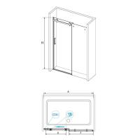 Душевая дверь RGW TO-14 120*195 02071412-11 профиль Хром стекло Прозрачное 8 мм RGW