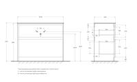 База под раковину напольная с двумя выкатными ящиками KRAFT-1000-2C-PIA-RT BelBagno
